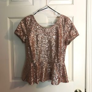 Sequin Peplum Top
